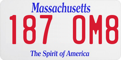 MA license plate 187OM8
