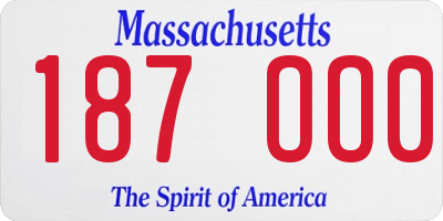 MA license plate 187OO0
