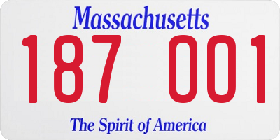 MA license plate 187OO1