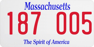 MA license plate 187OO5