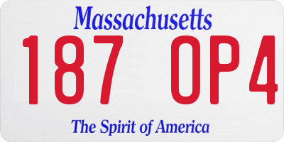 MA license plate 187OP4