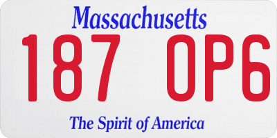 MA license plate 187OP6
