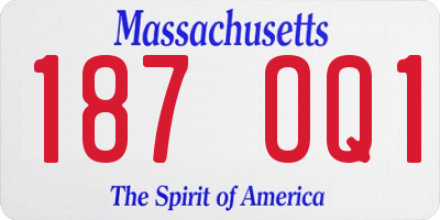 MA license plate 187OQ1