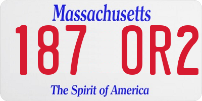 MA license plate 187OR2