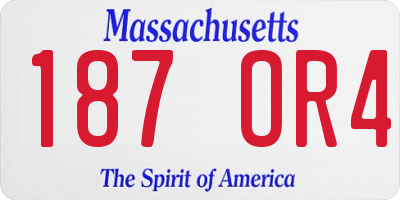 MA license plate 187OR4