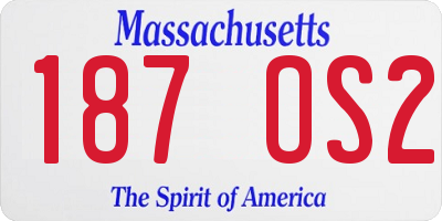 MA license plate 187OS2