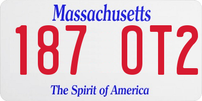 MA license plate 187OT2
