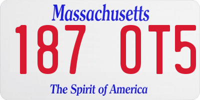 MA license plate 187OT5