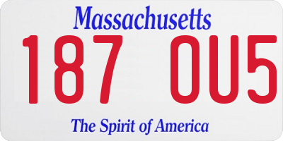 MA license plate 187OU5