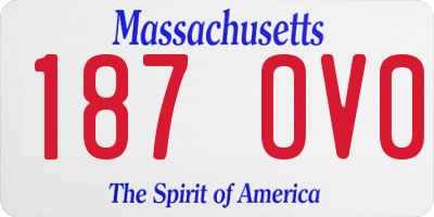 MA license plate 187OV0