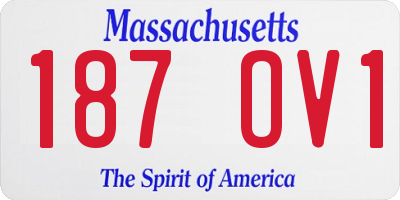 MA license plate 187OV1