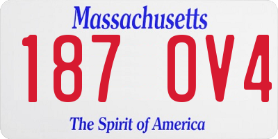 MA license plate 187OV4