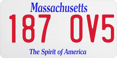 MA license plate 187OV5