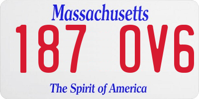 MA license plate 187OV6