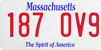 MA license plate 187OV9