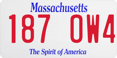 MA license plate 187OW4