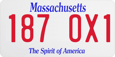 MA license plate 187OX1