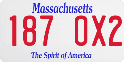 MA license plate 187OX2