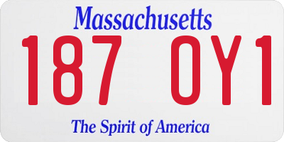 MA license plate 187OY1