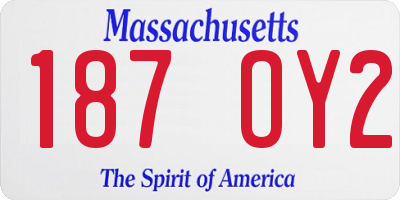 MA license plate 187OY2