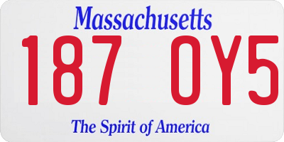 MA license plate 187OY5