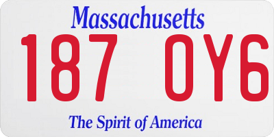 MA license plate 187OY6