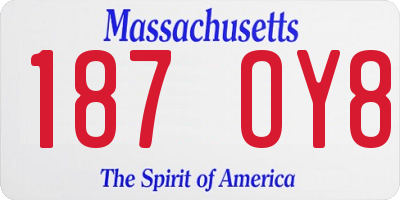 MA license plate 187OY8