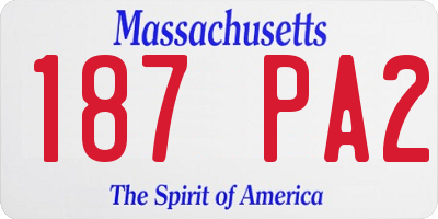 MA license plate 187PA2