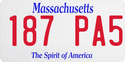 MA license plate 187PA5