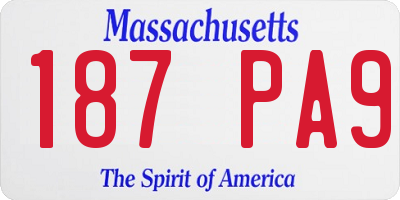 MA license plate 187PA9