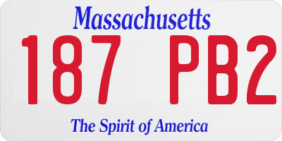 MA license plate 187PB2