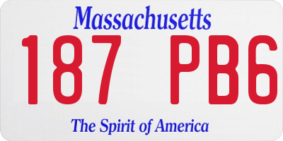 MA license plate 187PB6