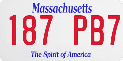 MA license plate 187PB7