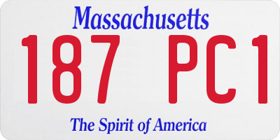 MA license plate 187PC1
