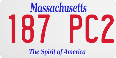 MA license plate 187PC2