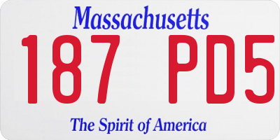 MA license plate 187PD5