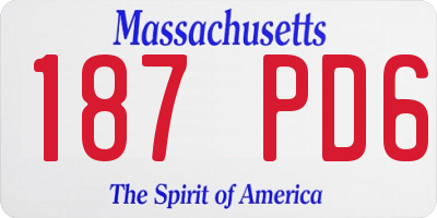 MA license plate 187PD6