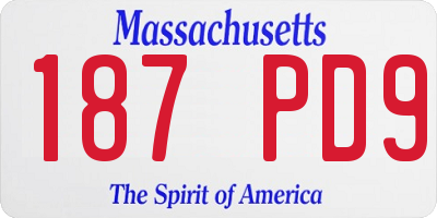 MA license plate 187PD9