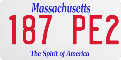 MA license plate 187PE2
