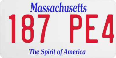 MA license plate 187PE4