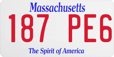 MA license plate 187PE6