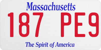 MA license plate 187PE9