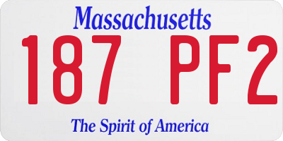 MA license plate 187PF2
