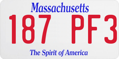 MA license plate 187PF3