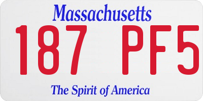 MA license plate 187PF5
