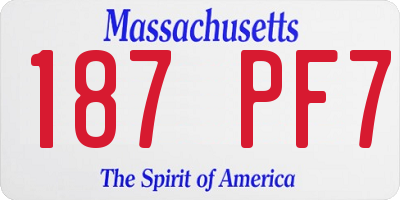 MA license plate 187PF7