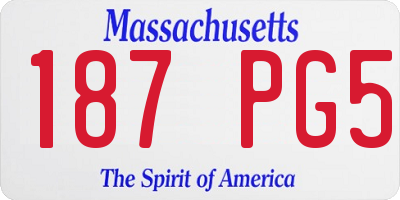 MA license plate 187PG5