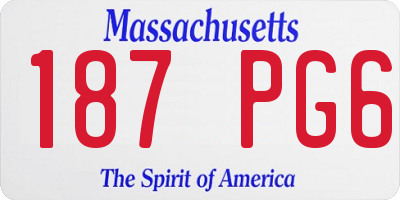 MA license plate 187PG6