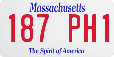 MA license plate 187PH1