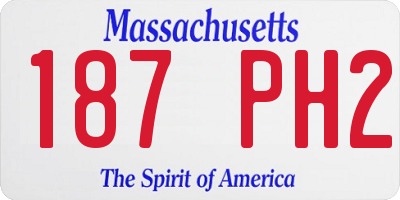 MA license plate 187PH2